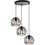 Stoex suspension luminaire industrielle design forme cage, m�tal lustre abat - jour 3 lampes pour salon ...