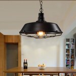 Stoex suspensions lustre industriel fer r�tro abat - jour 60w e27 m�tal eclairage de plafond - 26cm noir ...