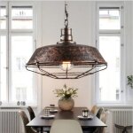 Stoex suspensions lustre industriel fer rétro abat - jour 60w e27 métal eclairage de plafond - 26cm rouille ... Stoex suspensions lustre industriel fer rétro abat - jour 60w e27 métal eclairage de plafond - 26cm rouille ...