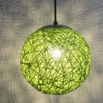 Stoex vert rtro suspension luminaire en rotin globe rond 15cm , lustre abat - jour diy lampe plafond ...