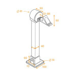 Store menuiserie - arr�t automatique, blanc, hauteur 320, ep. 28 � 86, aluminium, avec embase, fermeture ...