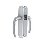 Store menuiserie - poign�es de baie vitr�e, fen�tre, plaque, sans verrou, aluminium gris, carr� 7 mm