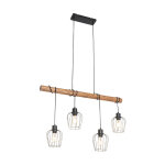 Stronk - suspension multiples - 4 lumi�re - l 80 cm - noir - rustique - �clairage int�rieur - salon i ...