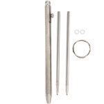 Stylo bille portable mini en titane pur pour cl�s - �criture pr�cise et design argent�