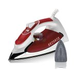 Fer  repasser vapeur 2200w, effet pressing - vapeur verticale - semelle enduite de cramique rouge, ...