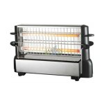 Grille - pain inox vintage 750w electrotek, design ouvert, jusqu' 4 tranches de pain simultanment, ...