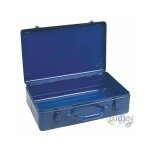 Malette m�tal bleu, bo�te outils vide 39x24x10 cm