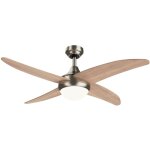 Sulion - ventilateur de plafond moteur dc 105cm 2xe27 nickel / pine achilia