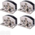 Sunxury - lot de 4 charni�res en verre r�glables pour porte en verre de 5 � 6 mm d'�paisseur, avec vis, ...