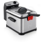 Superior friteuse zone froide 3 l 3200 w avec r�glage manuel de la temp�rature acier inoxydable, noir ...