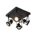 Suplux - spot plafond, plafonnier - 4 lumire - l 24 cm - noir - rustique - clairage intrieur - salon ...