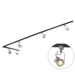 Suplux - systme de rail spot luminaire plafond, plafonnier compatible pour led - 5 lumire - l 2860 ...
