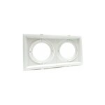 Optonica - support ar111 carr double encastrable orientable blanc