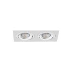 Plafonnier encastré aluminium - 2 spots mr16 - blanc mat - réglable 30° Plafonnier encastré aluminium - 2 spots mr16 - blanc mat - réglable 30°