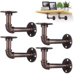 Support etagere industrielle, 4pcs equerre etagere murale, equerre metal 15 x 8cm supports d'�tag�re ...