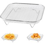 Support de friteuse � air en acier inoxydable de 8 pouces, support de friteuse � air empilable, multifonctionn ...