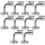 Support main courante 10 pi�ces inox 304 pour rampe escalier support mural rampe bois argent