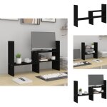 Support pour moniteur noir (39 - 72)x17x43 cm bois de pin solide - support ordinateur - support ecran ...