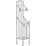 Support de papier toilettes vintage en m�tal 68 cm accessoire de salle de bains gris