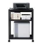 Support pc et imprimante � roulettes 360� - chariot mobile m�tal 3 niveaux � hauteur r�glable - rangement ...