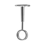 Support plafond rond r�glable pour tube de penderie 25mm ? zamak chrom� ? coque 1 pi�ce ? visserie fournie ...