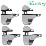 Supports r�glables pour �tag�res en verre, lot de 4, pinces murales pour verre, supports pour �tag�res ...