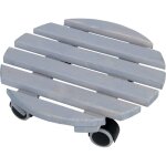 Esschert design - support à roulettes en bois pour plantes d'intérieur rond - gris Esschert design - support à roulettes en bois pour plantes d'intérieur rond - gris