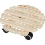 Ac - deco - support à roulettes en bois pour plantes d'intérieur rond - naturel Ac - deco - support à roulettes en bois pour plantes d'intérieur rond - naturel