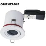 Europalamp - support spot bbc rt2012 ip20 orientable blanc avec douille gu10