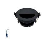 Optonica - support spot encastrable noir rond 83mm 1xgu10 max 35w avec rflecteur demi - rond : inclinable ...