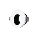 Support de spot encastr led gu10 rond et rglable v - tac avec trou ovale, couleur blanche avec intrieur ...
