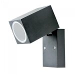 Support de spot mural led carr� v - tac gu10 (max. 35 w) r�glable, couleur noire, ip44