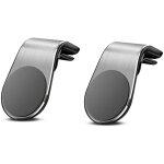 Support de t�l�phone magn�tique pour voiture argent� - lot de 2 - se monte sur grille d'a�ration - compatible ...