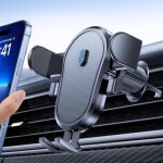 Support telephone voiture [auto lock clip] porte telephone voiture mains libres � une main pour tous ...