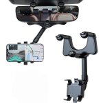 Support de t�l�phone de voiture pour r�troviseur, auto support t�l�phone voiture rotatif et r�tractable ...
