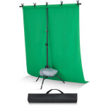 Support toile de fond 154 x 198 cm, kit support fond photo reglable, en acier au carbone, portable, avec ...