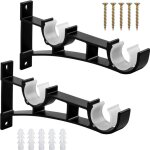 Support de tringle � rideaux double draperie tringle supports noir supports de tringle � rideaux en robuste ...