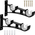 Support de tringle � rideaux double draperie tringle supports noir supports de tringle � rideaux en robuste ...