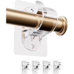 Support tringle rideau sans percage adh�sif fort ? salle de bain cuisine salon chambre (4 pi�ces transparent) ...