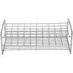 Support � tubes � essai en acier inoxydable 50 trous carr�s 18. 5mm pour laboratoire m�dical