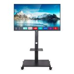 Unho - support tv sur pied � roulettes pied tv universel haut chariot meuble tv pour ecran pied t�l�vision ...