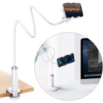 Support universel pour t�l�phone, tablette, tr�pied avec bras flexible, blanc