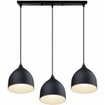 Suspension 3 lumires luminaire contemporain en mtal lustre pour chambre salon salle  manger noir avec ...