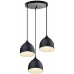 Suspension 3 lumières luminaire contemporain en métal lustre pour chambre salon salle à manger noir avec ... Suspension 3 lumières luminaire contemporain en métal lustre pour chambre salon salle à manger noir avec ...