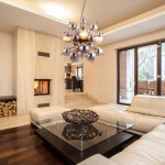 Suspension 4 flammes plafonnier lampe � suspendre lampe de salon boule en verre fum� noir, m�tal verre, ...
