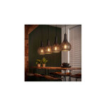 M&s - suspension 4 lampes forme goutte en m�tal noir vieilli - amp