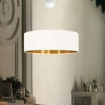 Suspension blanche contemporaine avec abat - jour dor� zurich