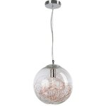Suspension boule de verre 1xe27 + bande led 8w