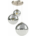 Suspension boules verre transparent nickel chrome mat lampe d'éclairage de salon globo 15851 - 3 Suspension boules verre transparent nickel chrome mat lampe d'éclairage de salon globo 15851 - 3