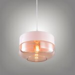 Suspension design cylindre aplatie style retro vintage contemporain , lustre abat - jour en verre corde ...